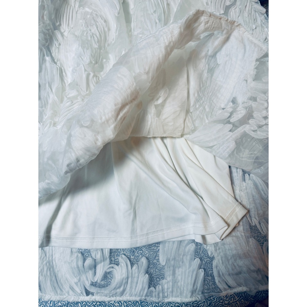 NWT Lulus Size Medium Perkins White Textured Lace-Up Corset Midi Dress - Picture 4 of 9